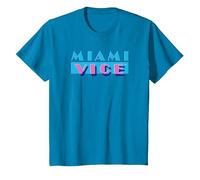 Miami Vice Logo Comfortable T-Shirt - Official Tee. T-Shirt, Youth, Sapphire Blue, Large