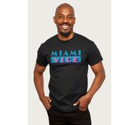 Miami Vice Men's Classic Logo T-Shirt in Black | Size: Small Miami Vice Black S