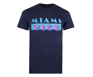 Miami Vice Men's Og Logo T Shirt, Navy, S UK