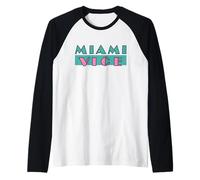 Miami Vice Neon Block Logo Raglan Baseball Tee