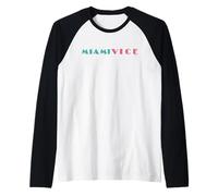 Miami Vice Neon Split Logo Raglan Baseball Tee