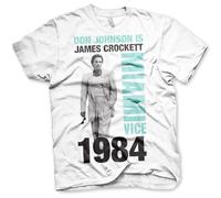 Miami Vice Officially Licensed Merchandise Don Johnson is Crockett T-Shirt (White), Small