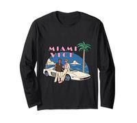 Miami Vice Retro 80s Beach Sunset Style Long Sleeve T-Shirt