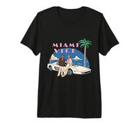 Miami Vice Retro 80s Beach Sunset Style Premium T-Shirt