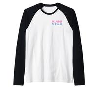 Miami Vice Retro Airbrush Front & Back Raglan Baseball Tee
