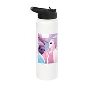 Miami Vice Retro Airbrush Front & Back Stainless Steel Insulated Water Bottle