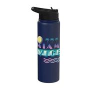 Miami Vice Retro Airbrush Logo Stainless Steel Insulated Water Bottle