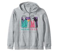 Miami Vice Retro Vibes Aesthetic Pastel Sun Zip Hoodie