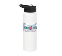 Miami Vice Undercover Since 1984 Airbrush Plate Stainless Steel Insulated Water Bottle