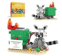 MIAMIACITA Raccoon Dumpster Fire Building Set, Emotional Support Brick Toy, Funny Office Desk Accessory, Stress Relief Gift for Coworkers, Bosses & Friends, Birthday Gift
