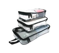 Miamica Packing Cubes for Travel, 3-Piece Set, Clear, Clear Black, One Size, Packing Cubes, Travel Organizer, 3-Piece Set