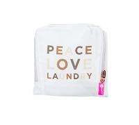 Miamica Travel Laundry Bag, Peace and Love - Measures 21” x 22” When Fully Opened - Foldable Laundry Bag with Drawstring Closure - Durable, Lightweight Travel Accessories