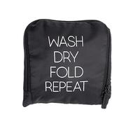 MIAMICA Travel Laundry Bag, Wash, Dry, Fold, Repeat, Black, L, Travel Laundry Bag