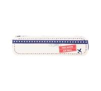 Miamica Women's Zippered Pill Case with 7-Day Removable Plastic Organizer, Cream, 8.1” x 3” x 1.75” - Weekly Medicine Box w/Roll Up Design, Aviation, One Size, Aviation