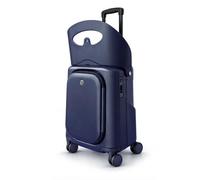 MiaMily Carry On Plus Ride-On Luggage with Built-In Seat - Kids & Adult Carry-On Suitcase, Spinner Wheels, TSA Lock, Top Opening Design, Waterproof & Thermal Pockets, Navy Blue, Carry-on, Classic