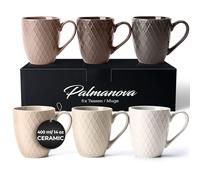 MIAMIO - 6 x 350 ml - Coffee Mug Set/Mug - Modern Ceramic Mug Matt - Coffee Mug Large - Palmanova Collection (Beige)
