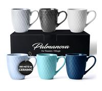 MIAMIO - 6 x 350 ml - Coffee Mug Set/Mug - Modern Ceramic Mug Matt - Coffee Mug Large - Palmanova Collection (Blue)