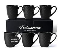 MIAMIO - 6 x 350 ml - Coffee Mug Set/Mug - Modern Ceramic Mug Matt - Coffee Mug Large - Palmanova Collection (Black)