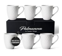 MIAMIO - 6 x 350 ml - Coffee Mug Set/Mug - Modern Ceramic Mug Matt - Coffee Mug Large - Palmanova Collection (White)