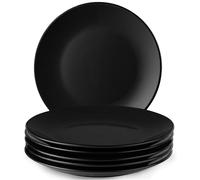 MIAMIO - 6 x Plate/Dinner Plate Set Stoneware Ceramic Tableware Set - Le Papillon Collection (Black, Big Plate)