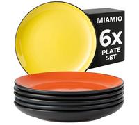 MIAMIO - 6 x Plate/Dinner Plate Set Stoneware Ceramic Tableware Set - Le Papillon Collection (Mixed, Big Plate)