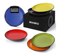 MIAMIO - 6 x Plate/Dinner Plate Set Stoneware Ceramic Tableware Set - Le Papillon Collection (Mixed, Small Plate)