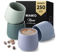 MIAMIO - Ceramic Cup Set of 4 (250 ml) / Ceramic Cups Without Handles/Coffee Mugs, Coffee Cups, Cappuccino Cups (Pastel Coast)