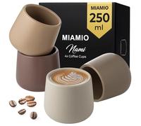 MIAMIO - Ceramic Cup Set of 4 (250 ml) / Ceramic Cups Without Handles/Coffee Mugs, Coffee Cups, Cappuccino Cups (Beige Canyon)