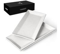 MIAMIO - Ceramic Serving Platter/Serving Plate (35x17 cm) - Aura (White)