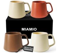 MIAMIO - Coffee Mugs Set of 4, Ceramic (420ml) - Luxe (Beige Pastel) | Large Ceramic Coffee Mugs for Cappuccino, Tea and Espresso, Tea / Coffee Mug 4-Piece Set, Cup Set - dishwasher safe
