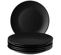 MIAMIO - Dinner Plates Set, Ceramic (Black, Big Plate) - Practical Home Set