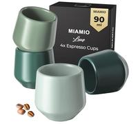 MIAMIO - Espresso Cups Set of 4 (90 ml) / Espresso Cup, Ceramic Espresso Cups, Handleless Mug, Japanese Tea Cups - Luxe Collection (Evergreen)