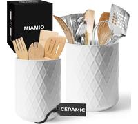 MIAMIO - Kitchen Utensil Holder Ceramic / Kitchen Organizer Set, Farmhouse De