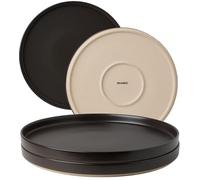 MIAMIO - Plate Set/Set of 4 Ceramic Dinner Plates - Sierra (Basalt)