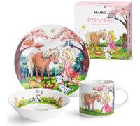 MIAMIO - Set of 3 Kids Dinnerware Set/Children Dishes, Kids Dish Set, Children’s Tableware Set - Includes Plate, Bowl and Cup - for Kids and Toddler (Princess)