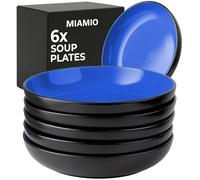 MIAMIO - Soup Plates Set, Ceramic (Blue) - Modern Home Set