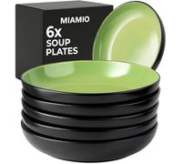MIAMIO - Soup Plates Set, Ceramic (Green) - Modern Home Set