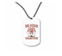Miammo Be mine valentine - Quirky vintage Valentine's Day [VD26] ball-chain pendant - dog tag style necklace