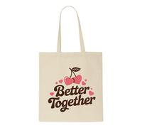 Miammo Better together heart cherries - Quirky vintage Valentine's Day [VD26] tote style shopping bag