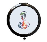 Miammo Cosmic Space Nebula Animal Silhouette Cobra folding compact pocket mirror - black round circle shape