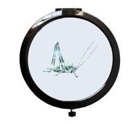 Miammo Cosmic Space Nebula Animal Silhouette Grasshopper folding compact pocket mirror - black round circle shape