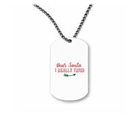Miammo Dear Santa I really tried [BCX] ball-chain pendant - dog tag style necklace