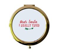 Miammo Dear Santa I really tried [BCX] folding compact pocket mirror - gold round circle shape