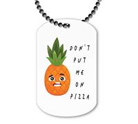 Miammo Don’t Put Pineapple On Pizza Fruit and Vegetable (with face) Pun Jokes ballchain Pendant Style - Dog tag Necklace