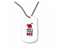 Miammo Don't touch me cat butt - funny sarcastic anti Valentine's Day [VD26] ball-chain pendant - dog tag style necklace