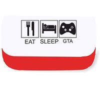 Miammo Eat Sleep Play GTA (Tile Style) Hobby Clutch-Style Pencil case - Red
