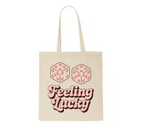 Miammo Feeling lucky - Quirky vintage Valentine's Day [VD26] tote style shopping bag - white