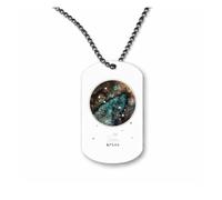 Miammo Horoscope - Aries - Zodiac Star Sign Birthday (Watercolour Constellation with Text) ball-chain pendant - dog tag style necklace