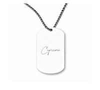 Miammo Horoscope - Capricorn - Zodiac Star Sign Birthday (Elegant Text) ball-chain pendant - dog tag style necklace