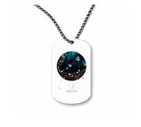 Miammo Horoscope - Capricorn - Zodiac Star Sign Birthday (Watercolour Constellation with Text) ball-chain pendant - dog tag style necklace